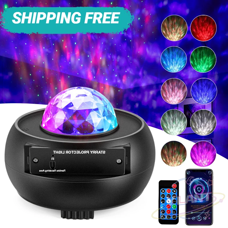

Romantic Starry Sky Galaxy Projector Nightlight Child Blueteeth USB Music Player Star Night Light Colorful Projection Lamp Gifts