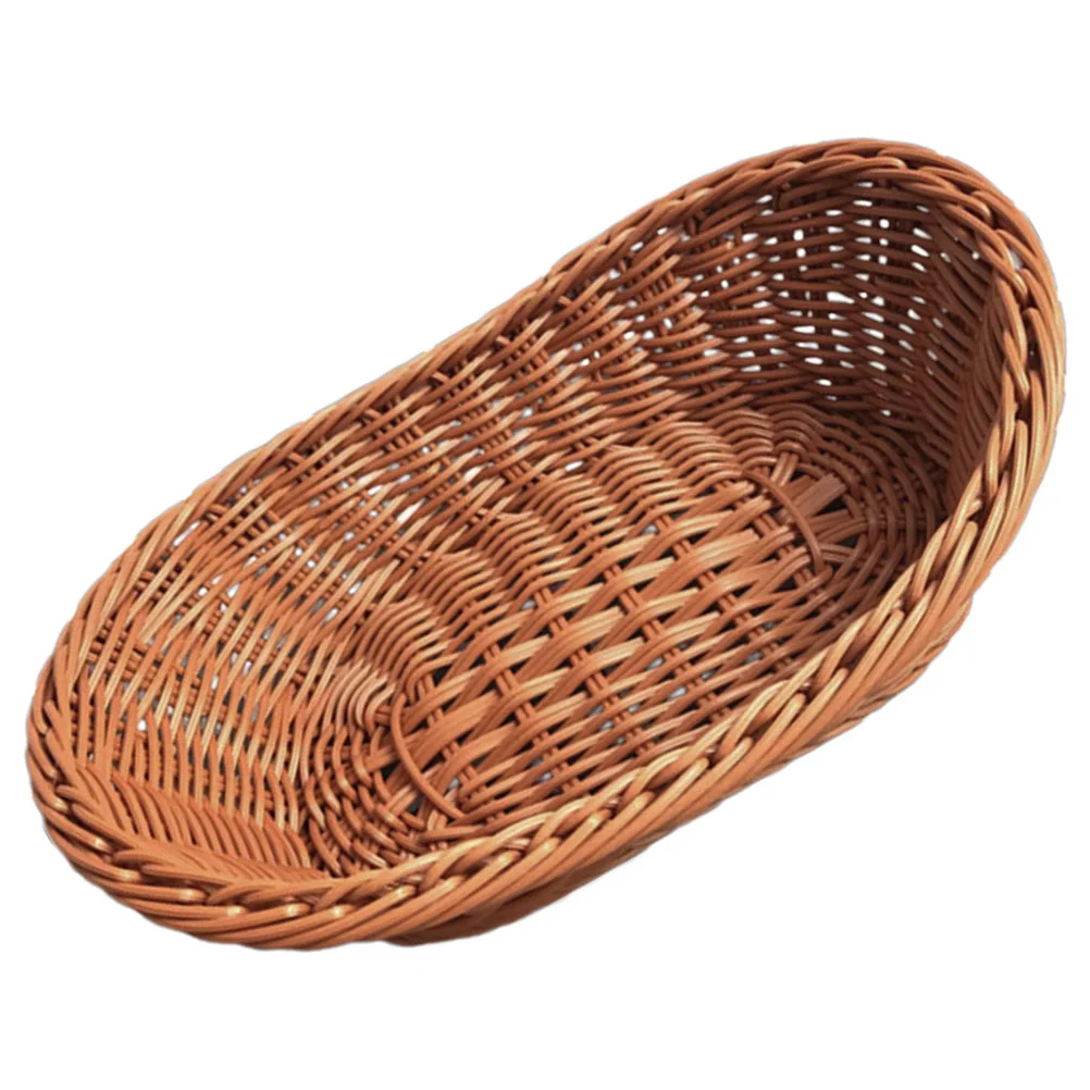 

Oval Woven Boxes Wicker Laundry Hamper Snackle Box Container Wear-resistant Snack Container Fruit Storage Bowl Woven Baskets