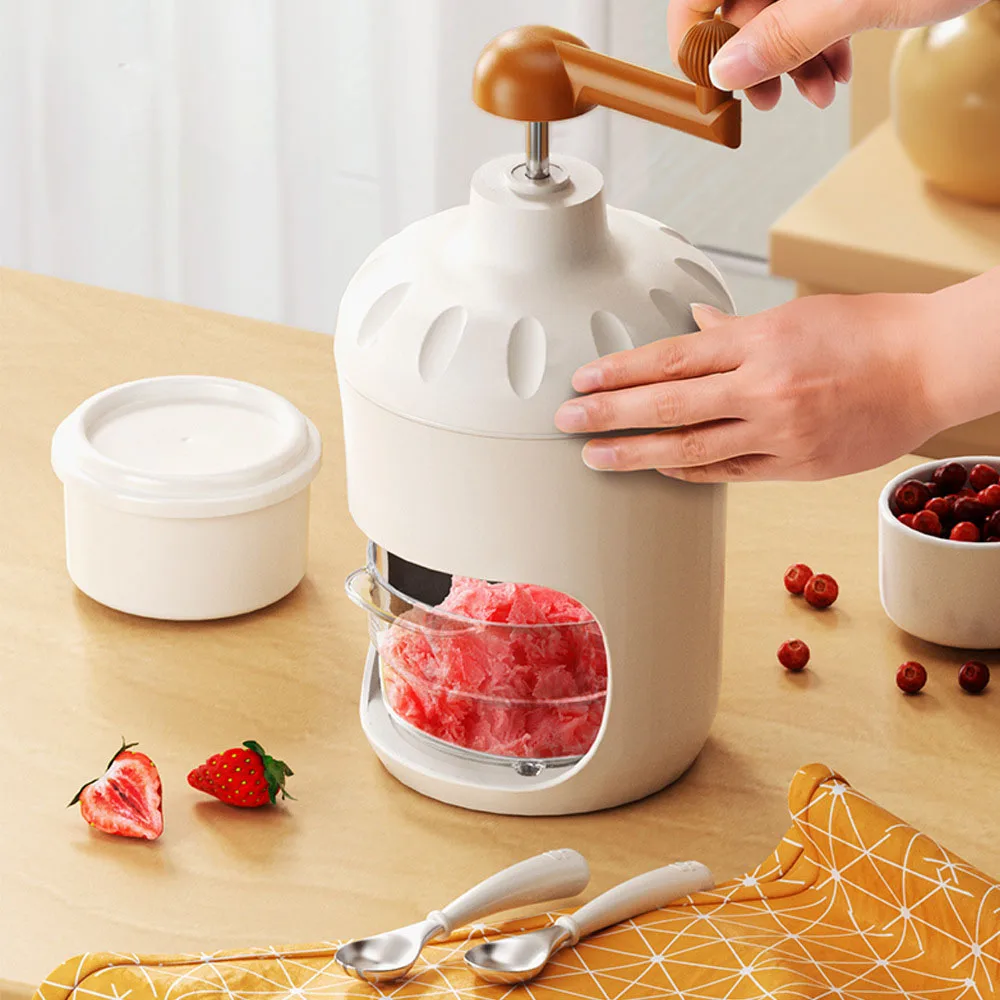 Home Use Manual Ice Crusher Machine Hand Operated Smoothie Shaving Blender Kitchen Food Processor Ice Chopper Grinder Shaver