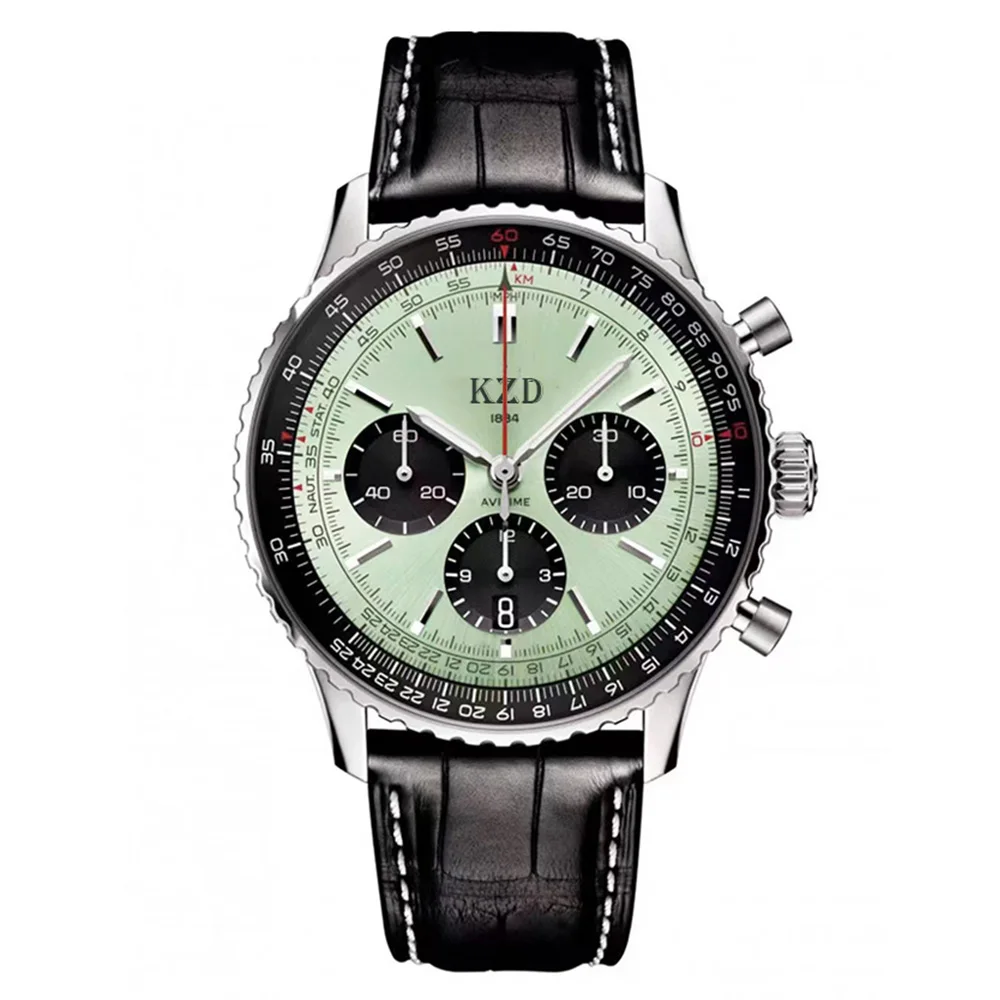 

Newest Original Brand Luxury Men's Watches Urban Style Multifunction Leather Strap Aviation Chronograph Sports Waterproof AAA