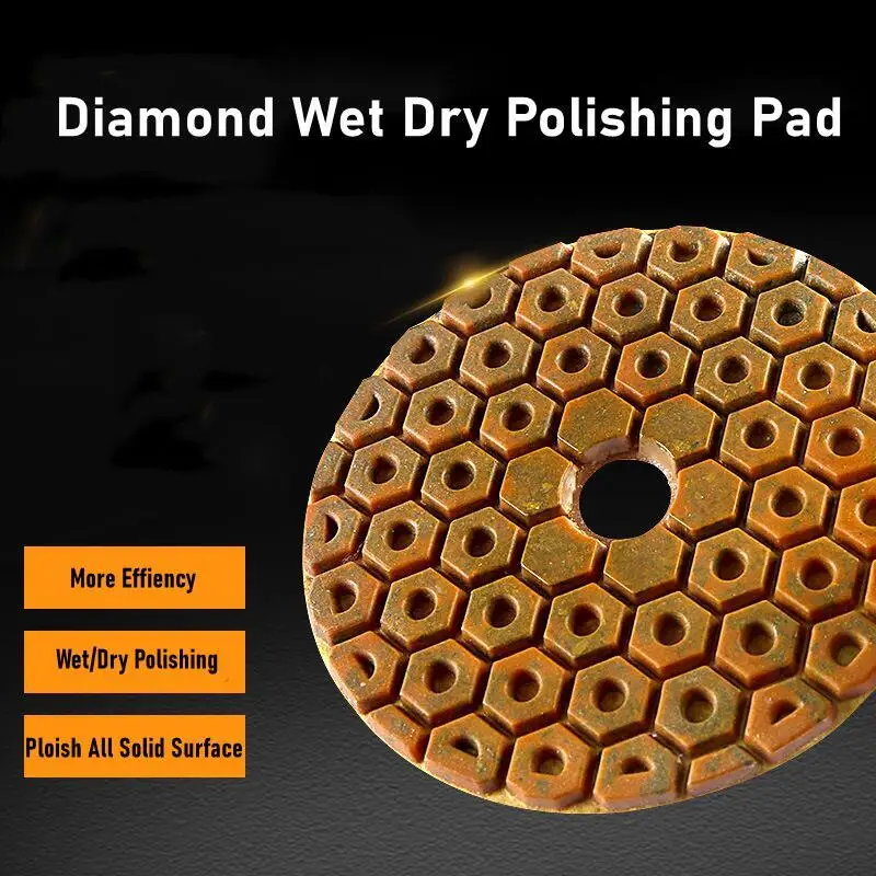 

4pcs 4 Inch Super Diamond Polishing Pads 4 Steps Copper Metal Bond Wet Polishing Pad For Granite Marble Stone Grinding Discs