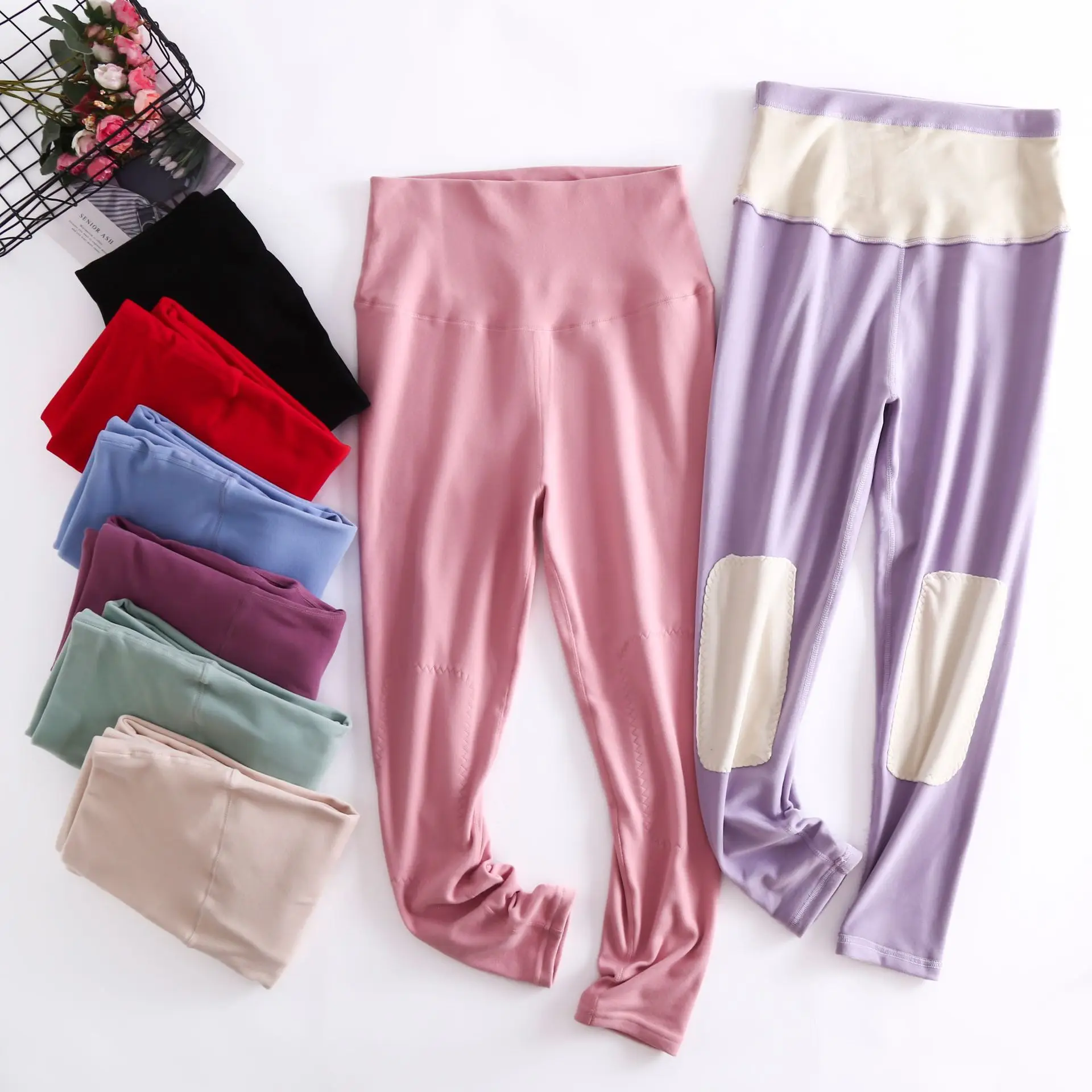 

High Waist Uterus Protection Long Johns Thermal Warm Pants De Velvet Winter Add Heating Patch XXL Knee Pads Slim Women Leggings
