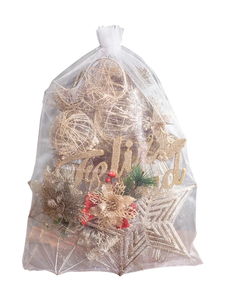 

Hemp Rope Iron Christmas Pendant Christmas Tree Ornaments Iron Pine Needle Fruit Christmas Ball Ceiling Decoration
