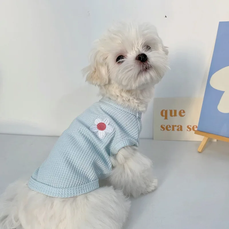 

Flower Vest Beathable Cotton Dog Clothes Cat Pullover TShirt Puppy Clothing Small Yorkshire Terrier XL Sleeveless Shirt Tank Top