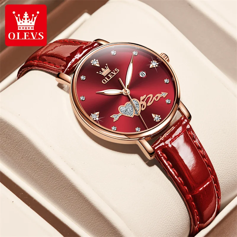 OLEVS Women Luxury Brand Watch 2023 Rose Gold Women Wrist Watch Quartz Diamond Ladies Watches Female Clock Reloj Mujer