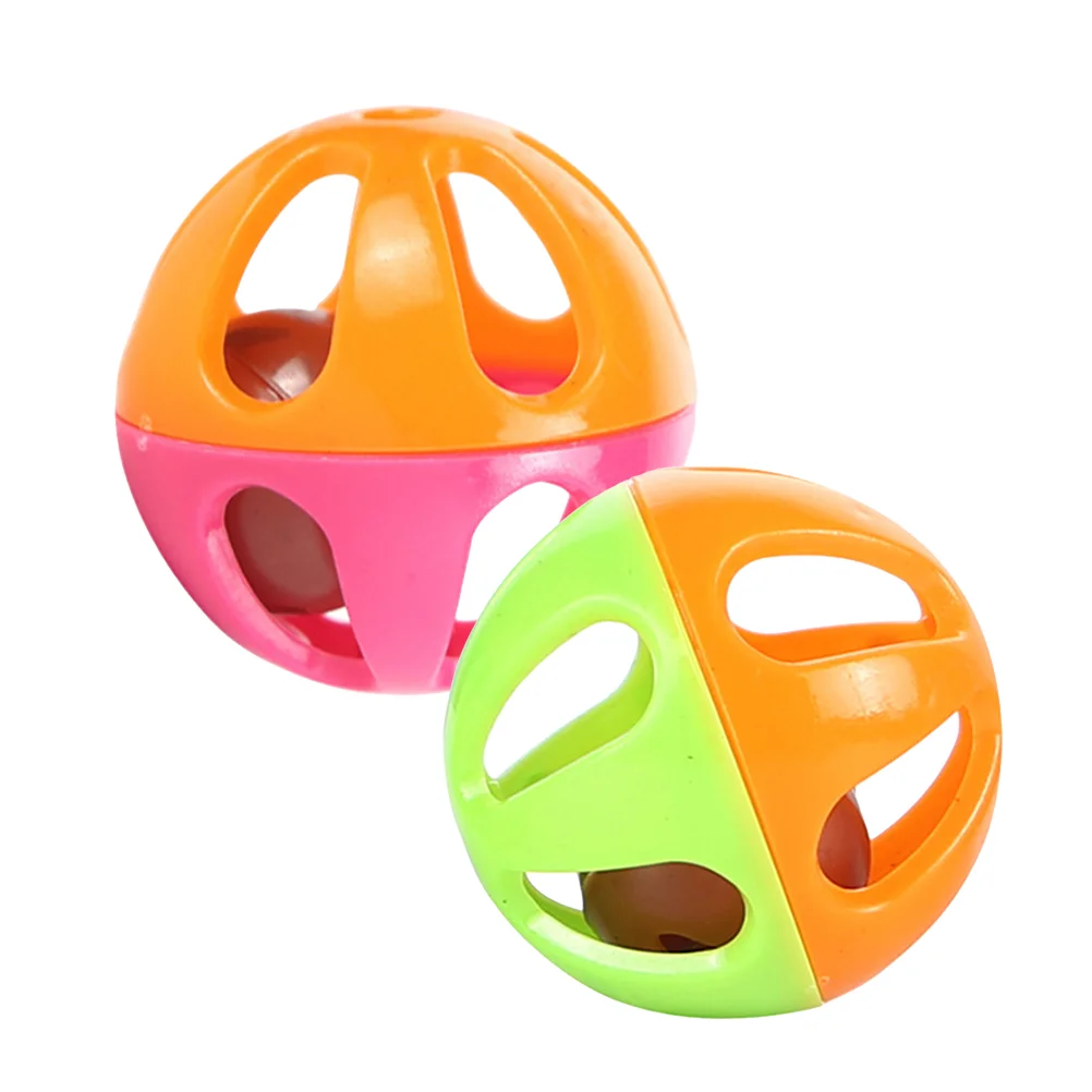 

Cat with Bell- 10pcs Bell Toys Two- Tone Hollow Rounded Durable Bell Balls Bell Toys for Cats
