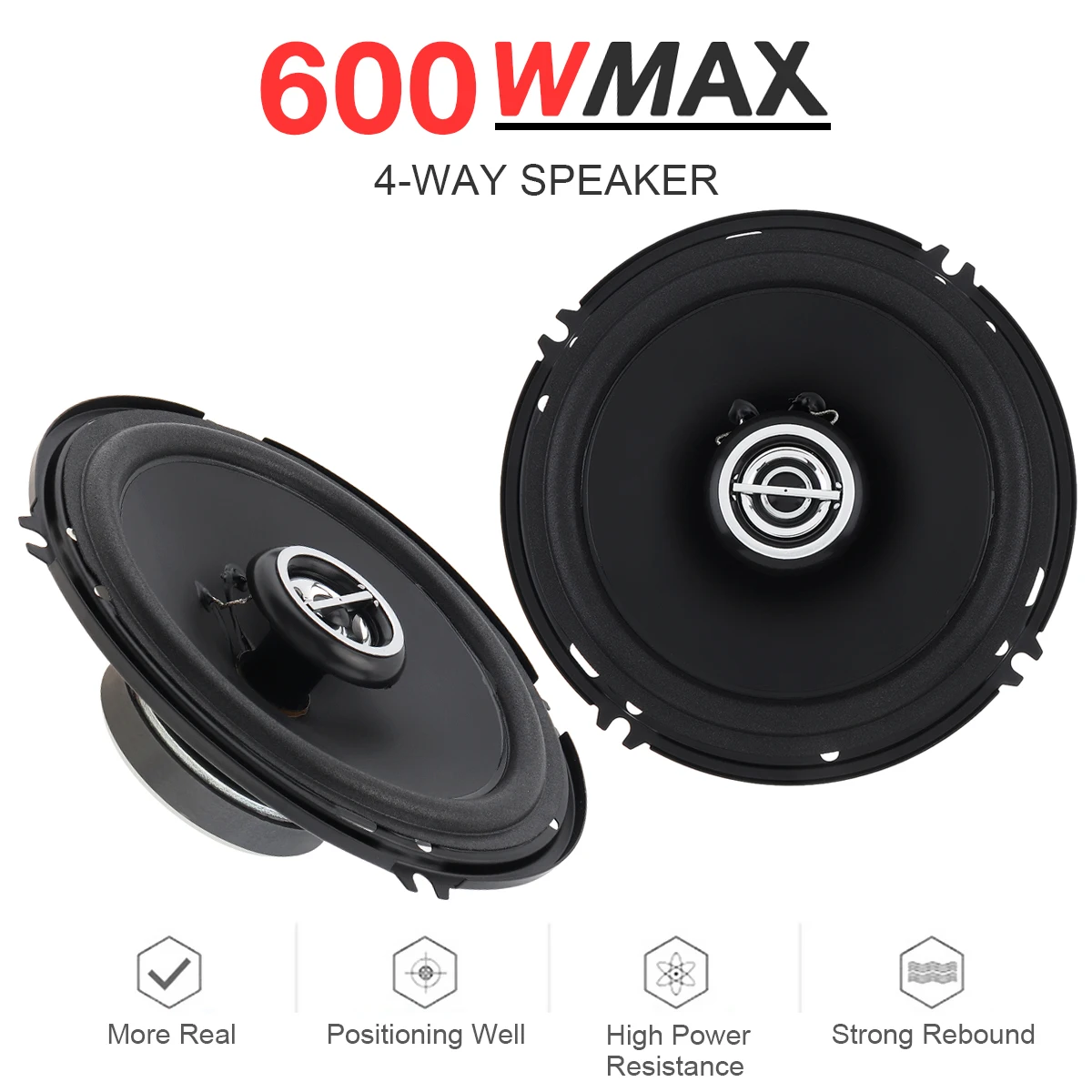 

2pcs 6 Inch 600W Car Coaxial Speakers Universal Audio Stereo Full Range Frequency HiFi for Car Auto Loudspeakers