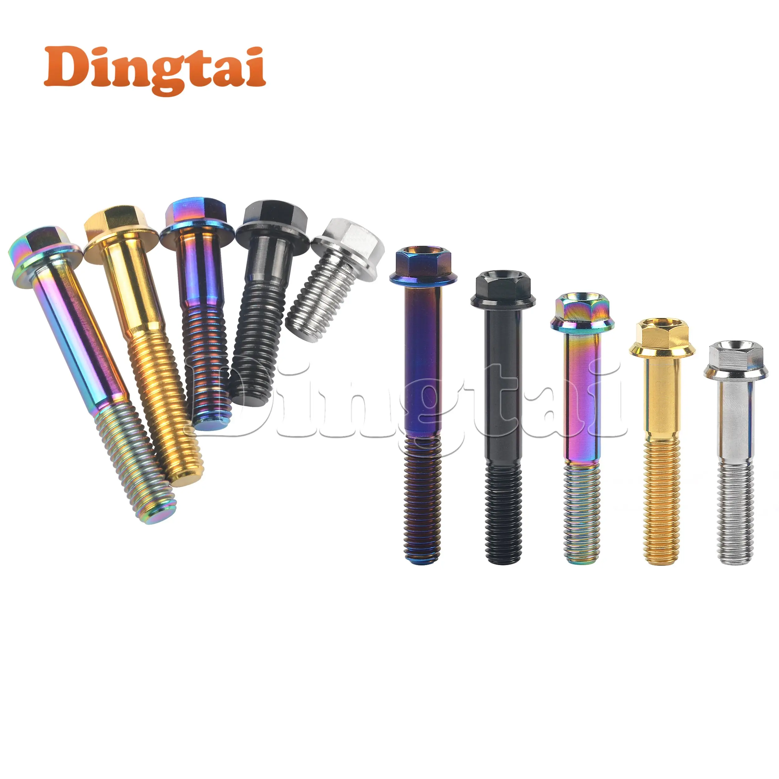 Фото Титановый фланцевый болт Dingtai M8x15/20/25/30/35/40/45/50/55/60/65 мм для автомобилей, мотоциклов №5