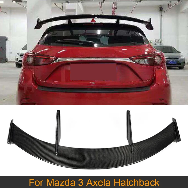 

Carbon Fiber / Black FRP Rear Roof Spoiler Wing For Mazda 3 Axela Hatchback 2014 - 2019 Car Rear Roof Window Lip Spoiler