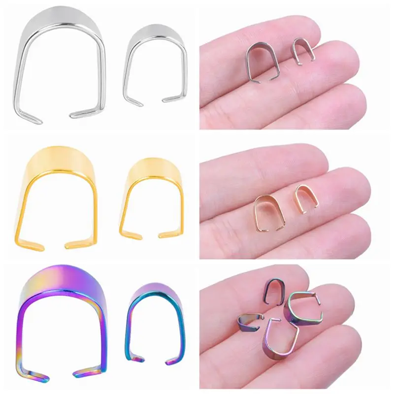 

20pcs/Lot 7x3mm 10x5mm Clip Clasp Melon Seeds Buckle Pendant Connector Stainless Steel DIY Jewelry Making Findings Component