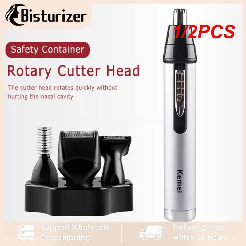 

1/2PCS New 4 in1 Electric Ear Nose Trimmer for Men's Shaver Rechargeable Hair Removal Eyebrow Trimer Safe Lasting Face Care Tool