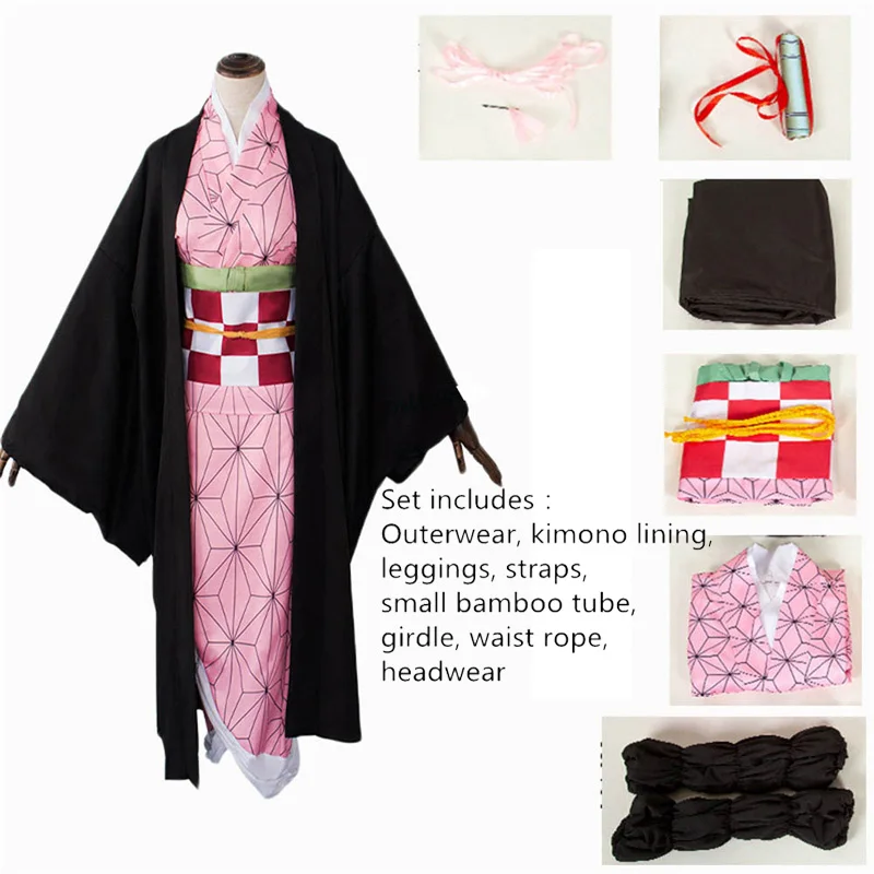 Аниме Demon Slayer Kimetsu No Yaiba Zenitsu Giyu Tanjirou Kamado Nezuko косплей для женщин детей мужчин кимоно