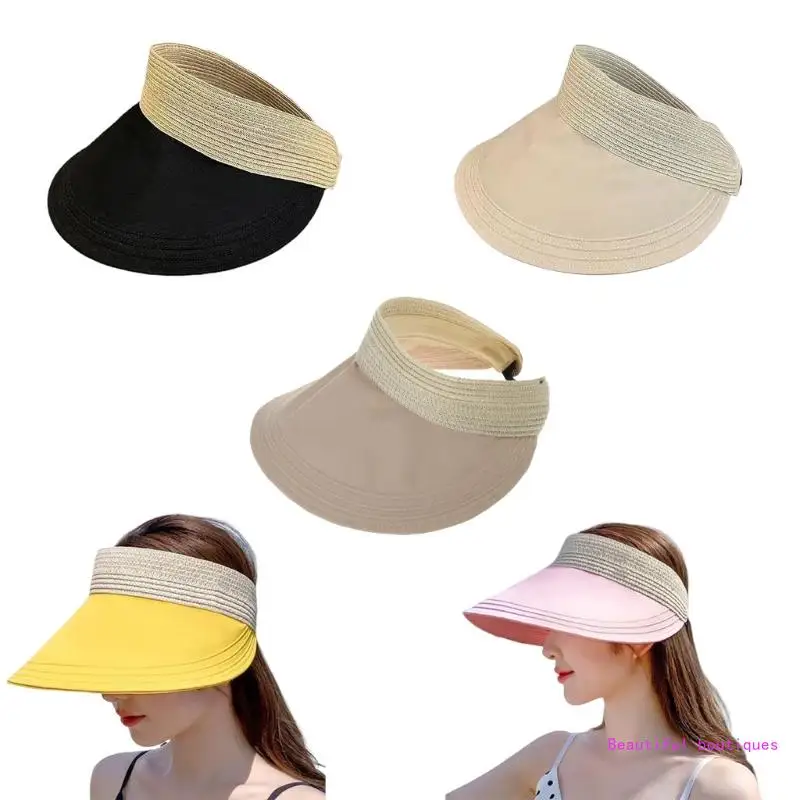 

Beach Visor Summer Women Visor Hat Golf Cap Sun Hat Golf Visor Straw Sun Visor DropShip