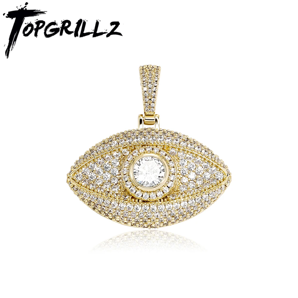 

TOPGRILLZ New Couple Jewelry Evil Eye Pendant Necklace Iced Out Micro Pave Cubic Zirconia Hip Hop Punk Jewelry For Wholesale