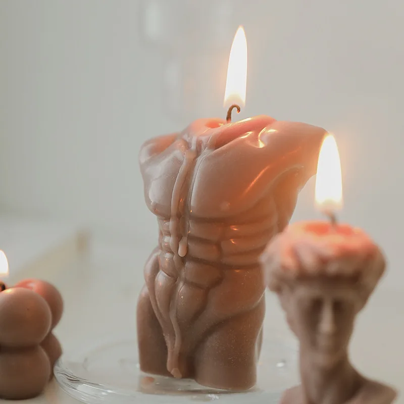 

3D Human Body Candle Wax Male Torso Scented Soy Wax Home Decor Table Ornaments Crafts Aromatic Creative Handmade Candles Gift