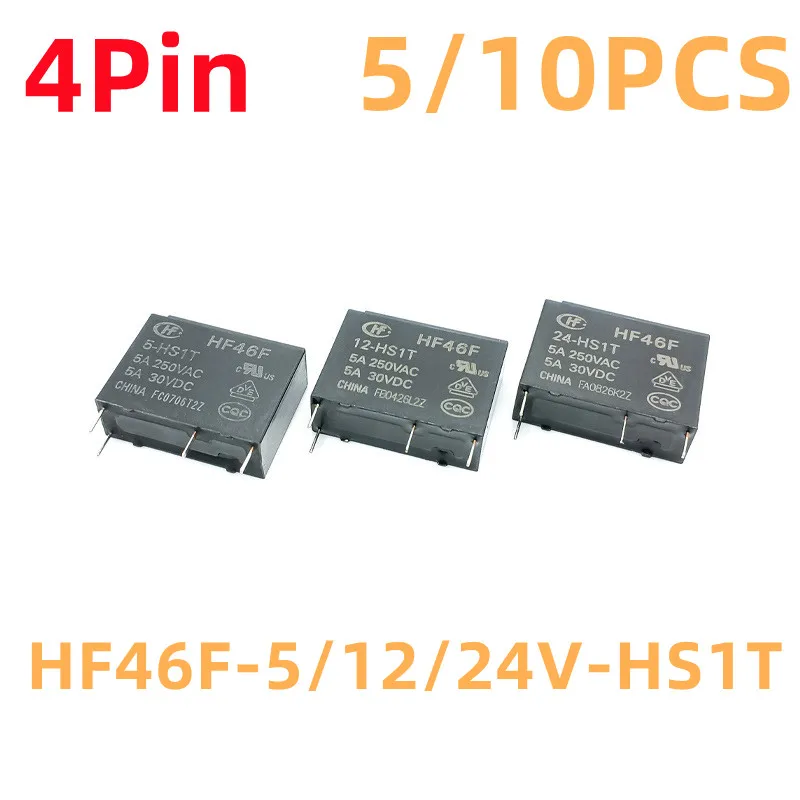 5 шт./10 шт. реле HONGFA HF46F-HS1T(5V12V24V) 4Pin 5A 250VAC