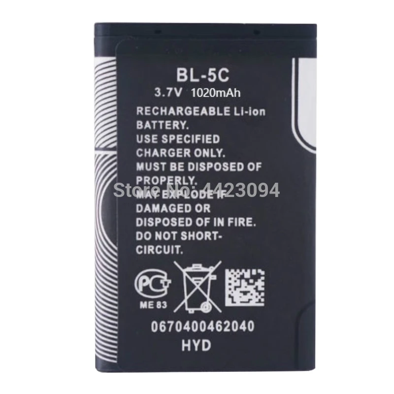 1 5pcs 3 7v 1020mah bl 5c bl 5c battery for nokia 1100 1110 1112 1208 1600 2255 2270 2280 2300 2600 replacement phone batteries free global shipping