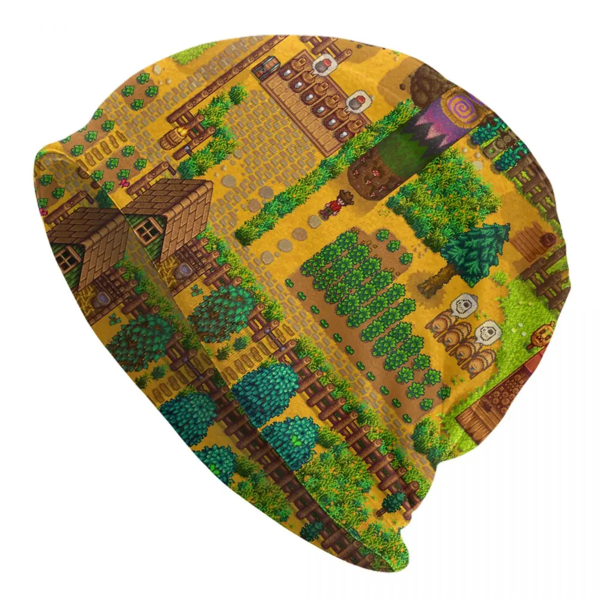 

Streetwear Man Stardew Valley 8bit 8 Bit Map Skullies Cap Autumn Winter Beanies Things For Men Women