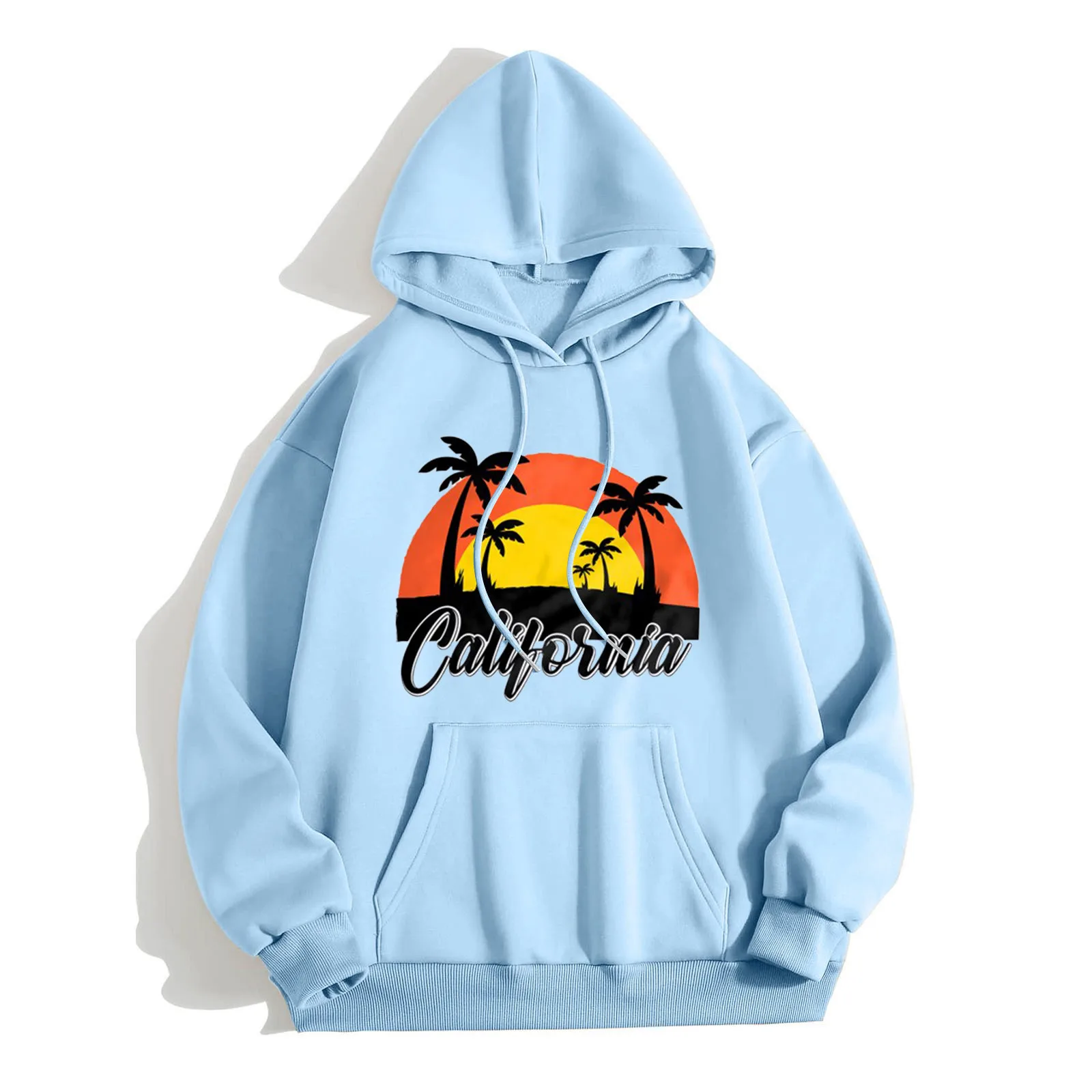 

Ladies Printed Crewneck Hooded Casual Long Sleeve Fleece Sweatshirt Zippe Hoodies for Women Long Jacket Tunic