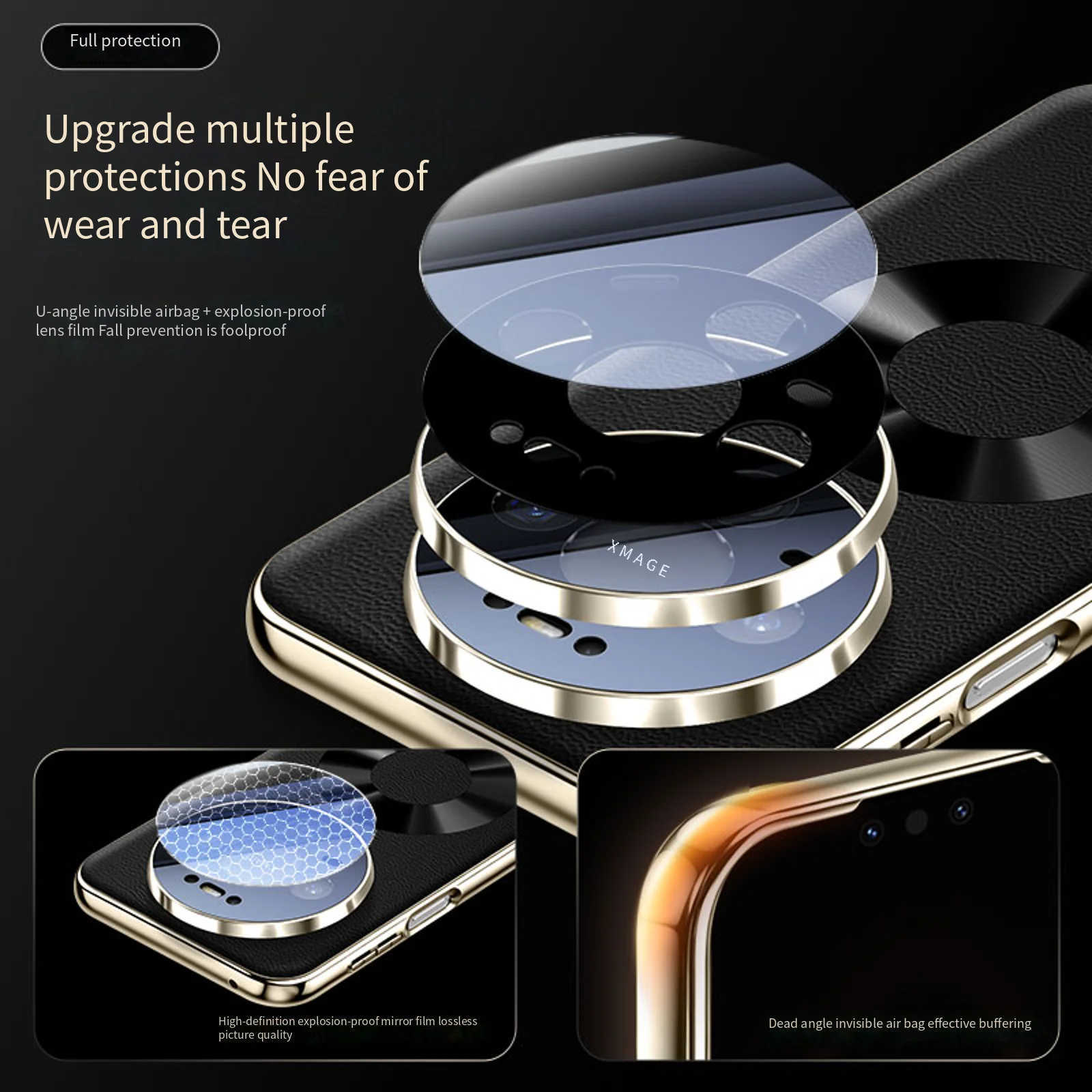 Фото Роскошный магнитный чехол из искусственной кожи для Huawei Mate 80 Pro Max 70 Air 80 70 60 Pro с полной защитой объектива и ударопрочной задней крышкой. №4