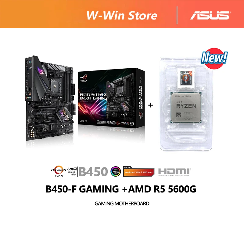 

Новый процессор AMD Ryzen 5 5600X R5 5600X + ASUS ROG STRIX B450-F GAMING AMD B450 материнская плата Socket AM4 новая, но без охладителя