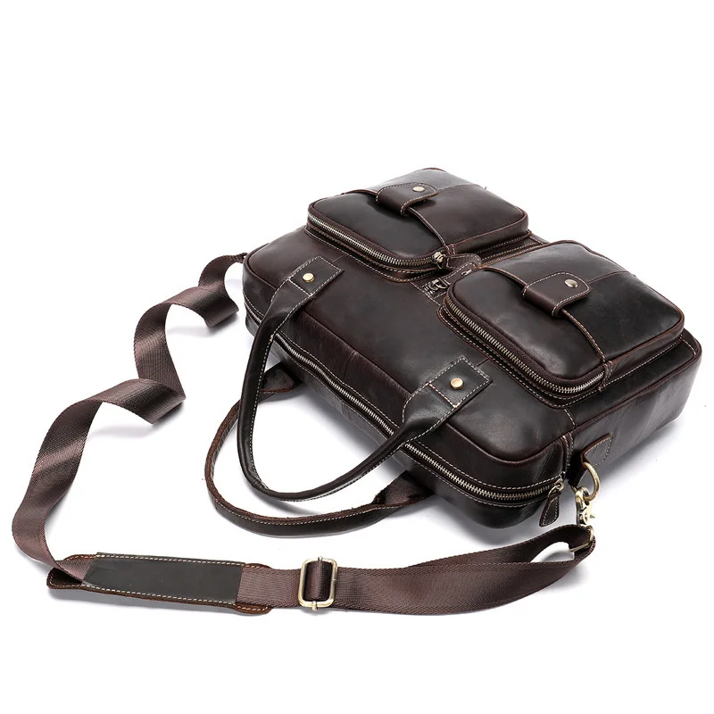 Genuine Leather Male Package Leisure Man Single Shoulder Document Messenger Computer Laptop Bag Office For Men Luxury Handbags