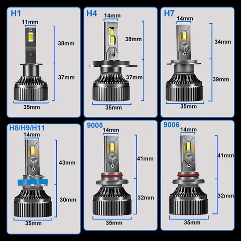 YHKOMS 1200 Вт 800000 LM Canbus H4 H7 H1 LED H8 H9 H11 9005 9006 9012 HB3 HB4 Автомобильные светодиодные фары Авто противотуманные фары Светодиодные лампы 6000K 12V