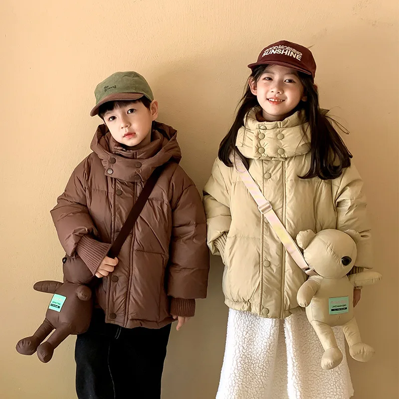 Пуховик для девочек новинка 2024 осенне-зимний детский пуховик мальчиков и