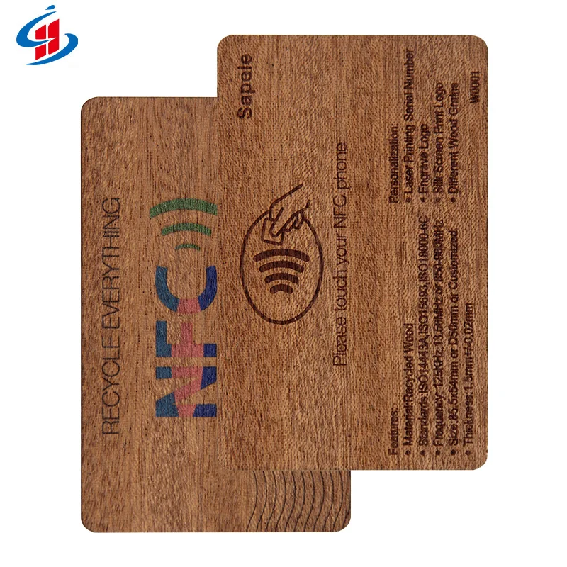 

Пользовательская печать 13,56 МГц Φ Sapele Wooden Card