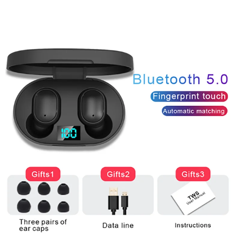 Купи For Xiaomi Earbuds Wireless Headphones Bluetooth V5.0 Earphones With Mic Charging Box Noise Cancelling Waterproof Headsets Bass за 653 рублей в магазине AliExpress