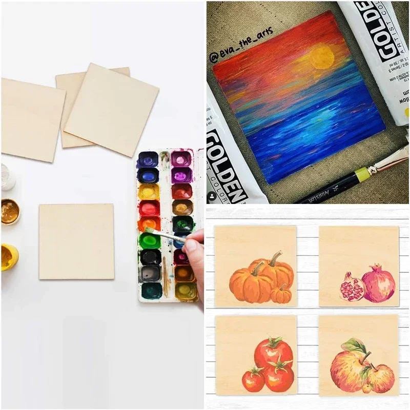 10 шт. 8 см необработанные деревянные квадраты Пустые Квадратные кусочки