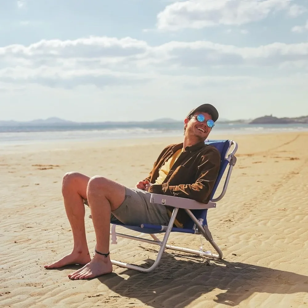 Очень широкий низкий пляжный стул длиной 28 дюймов 2 упаковки 5 позиций раскладной