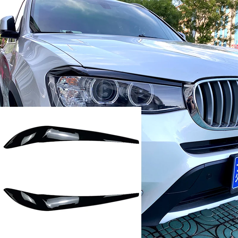 Купи Car Accessories Headlight Eyebrows Headlamp Eyelid Cover Stickers Trim For BMW X3 Series F25 X4 F26 2014 2015 2016 2017 за 1,222 рублей в магазине AliExpress