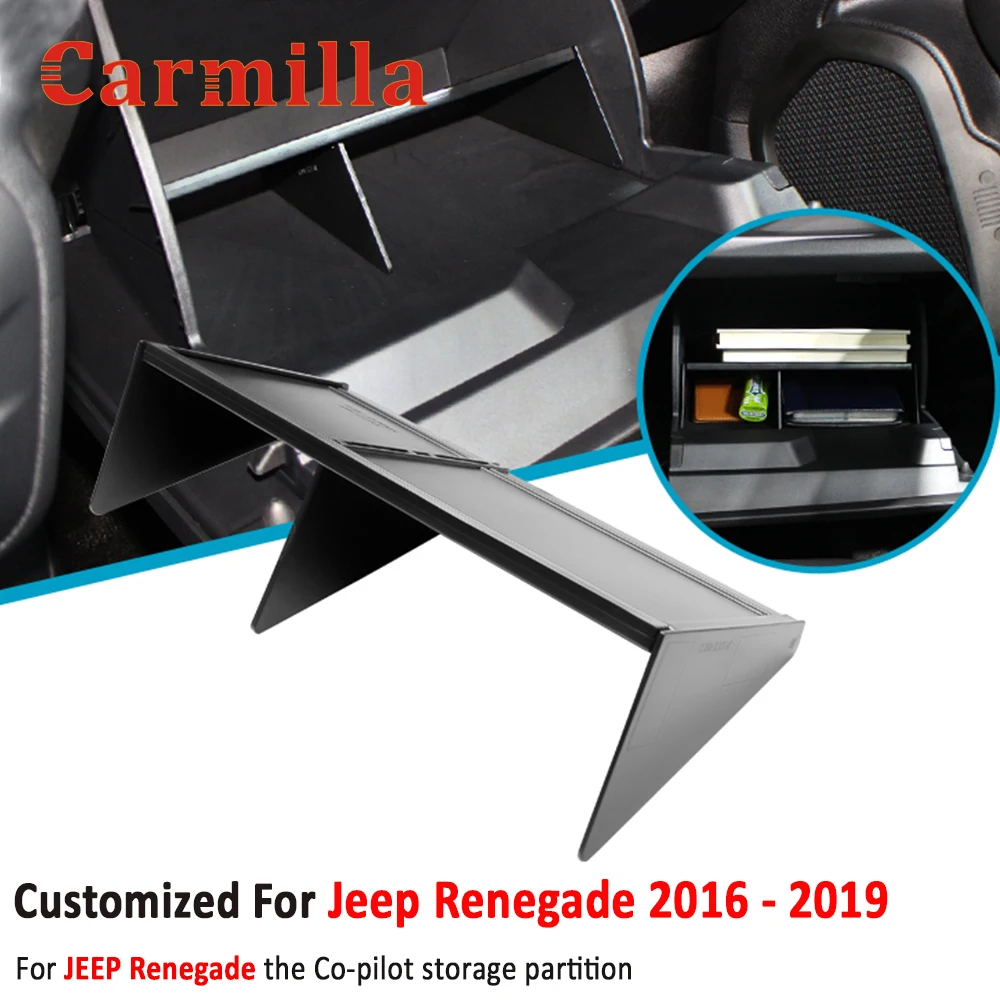 

Carmilla Car Glove Box Organizer Armrest Box Interval Storage Insert Divider for Jeep Renegade 2016 - 2021 Interior Accessories
