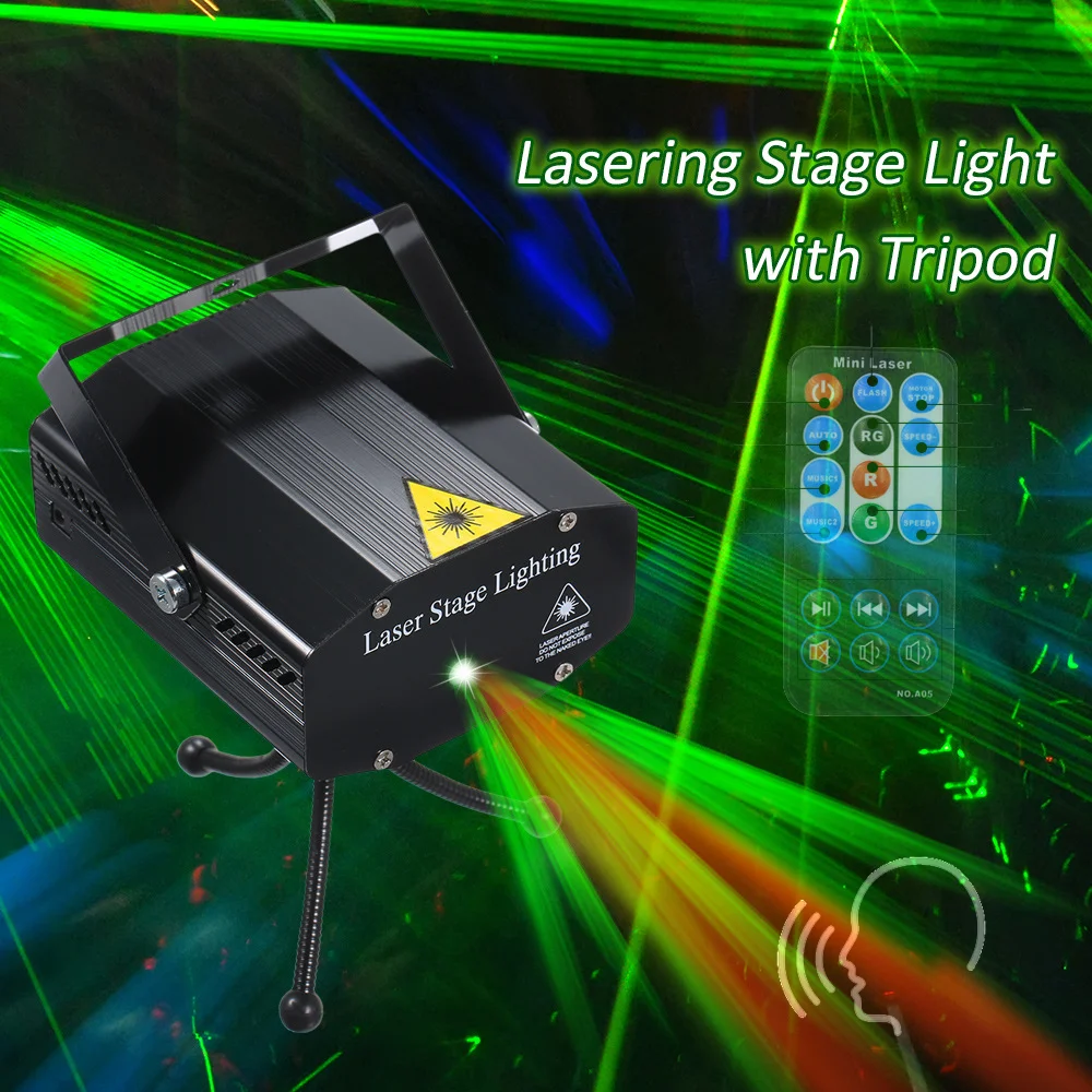 

MINI Voice-activated Laser Light Rotating Home Entertainment KTV Lanterns Laser DJ Dance Disco Bar Stars Projector Stage Effect