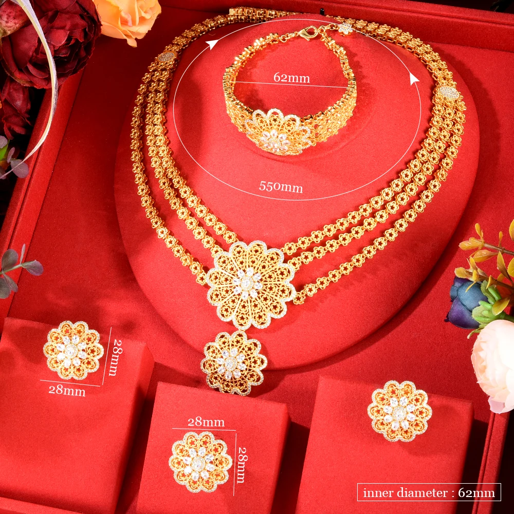 Набор свадебных серег GODKI колье и серьги в африканском стиле золотого цвета Дубая