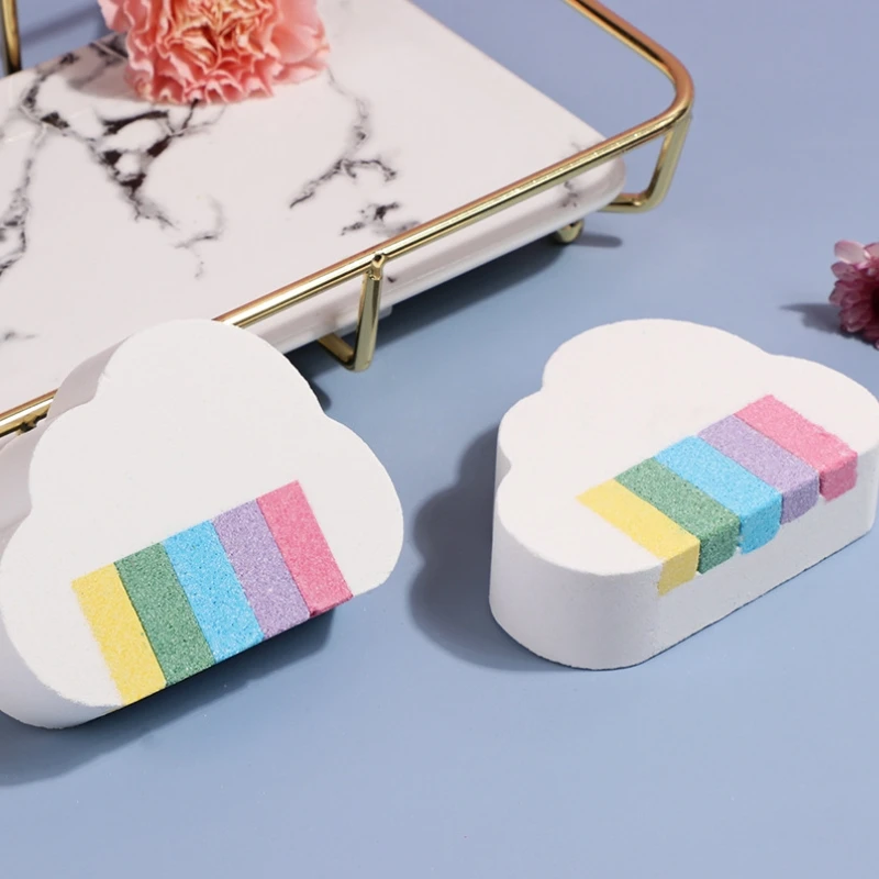 

2 Pcs Bath Salts Body Bomb Bubble Bouncing Rainbow Cloud Bath Balls Shower Spa Gel Essential Oil Fragrance Bathroom Accessories