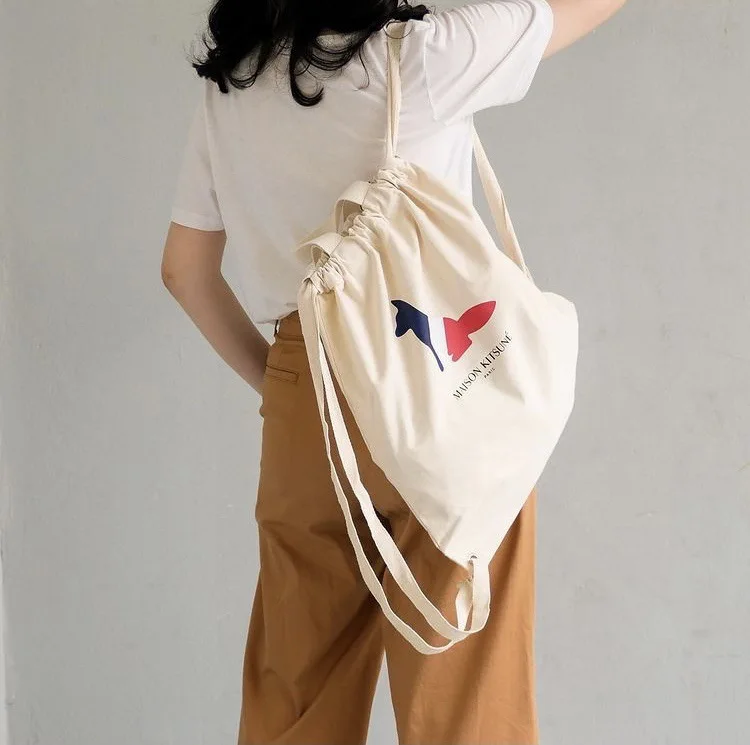 

Maison Kitsune Tote bag canvas bag shopping bag handbag fox head large capacity