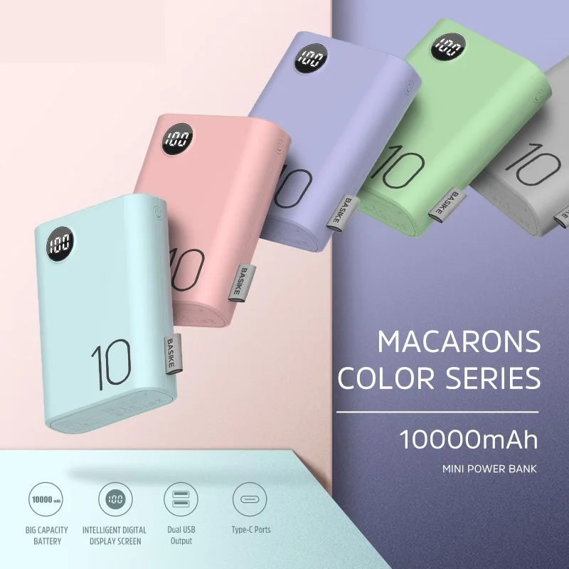 

Mini Power Bank Dual USB LED 10000 mAh Cell Phone Powerbank Portable Charger Fast Charging Android For iPhone Xiaomi