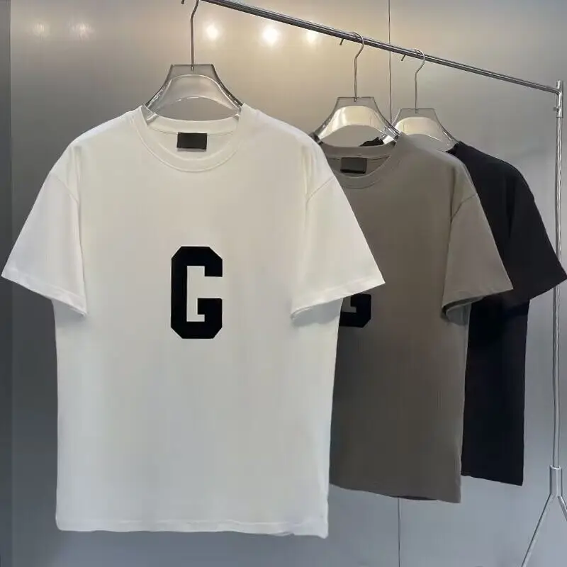 

Essentials Oversized T-Shirt G flocking Letter Loose High Quality Summer Men Women Hip-Hop Cotton Short Sleeve Luxury Brand Tees