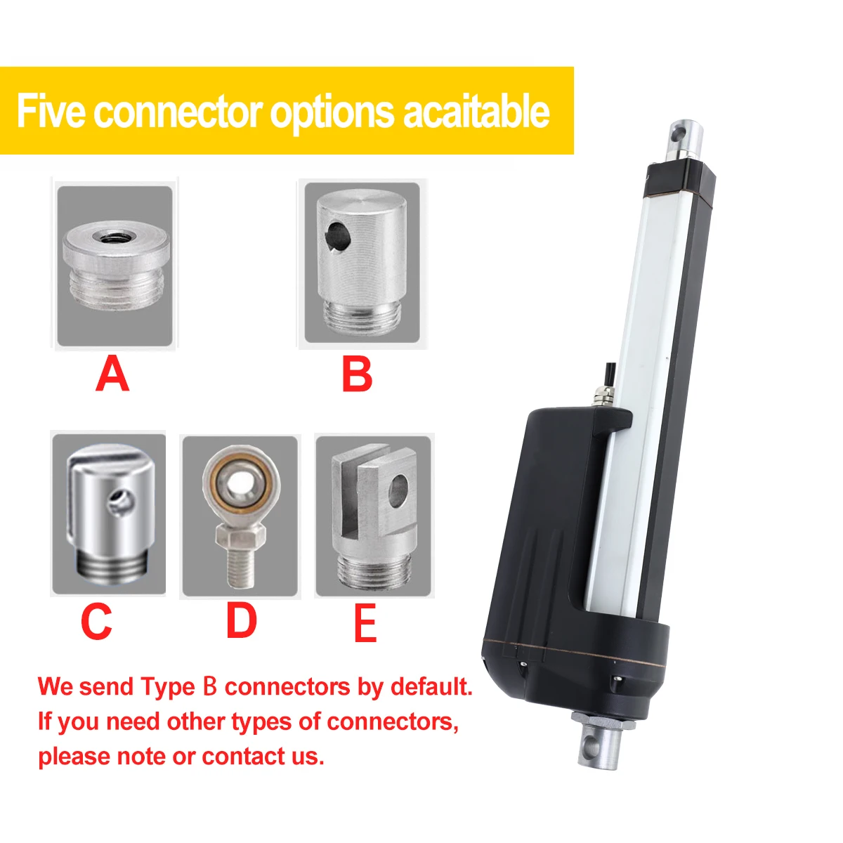 HAKIWO 12000N 12V 24V Linear Actuator IP66 50mm 100mm 200mm 300mm 400mm 500mm Stroke Solar Tracker Motorisation of Door 55mm/s