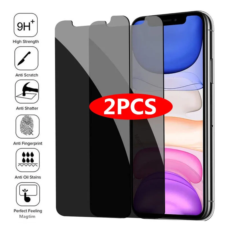 

2PACK Anti-spy Tempered Glass for iPhone 13 12 11 Pro Max Screen Protectors for iPhone XS MAX XR 7 8 PLUS SE2020 Privacy Film