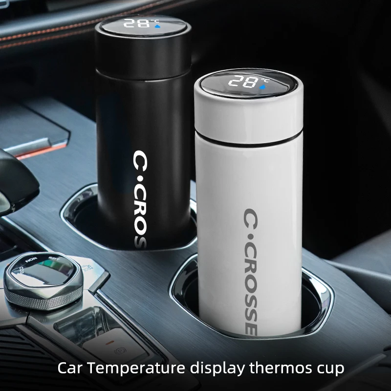 

500ml Intelligent insulating cup For Citroen C-Crosser Intelligent temperature display Insulating water cup Vacuum bottle coffee