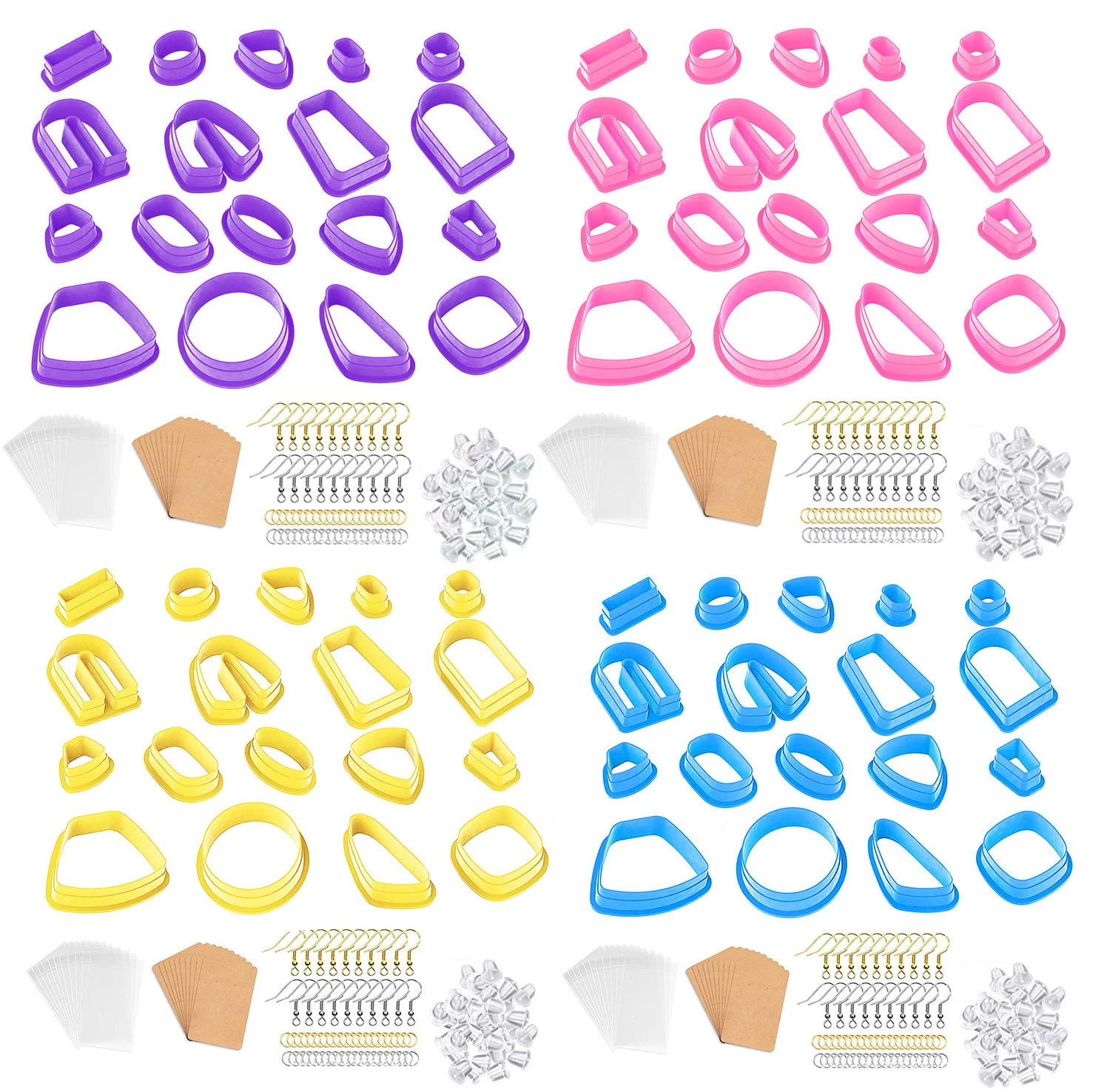 

118Pcs/set Clay Cutters Set Multi Shapes Clay Polymer Cutters With Earring Hooks And Jump Rings DIY Ceramic Craft