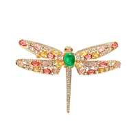 sky luxury jewelry european and american color zircon pin corsage high end brand luxury chalcedony dragonfly breastpin female