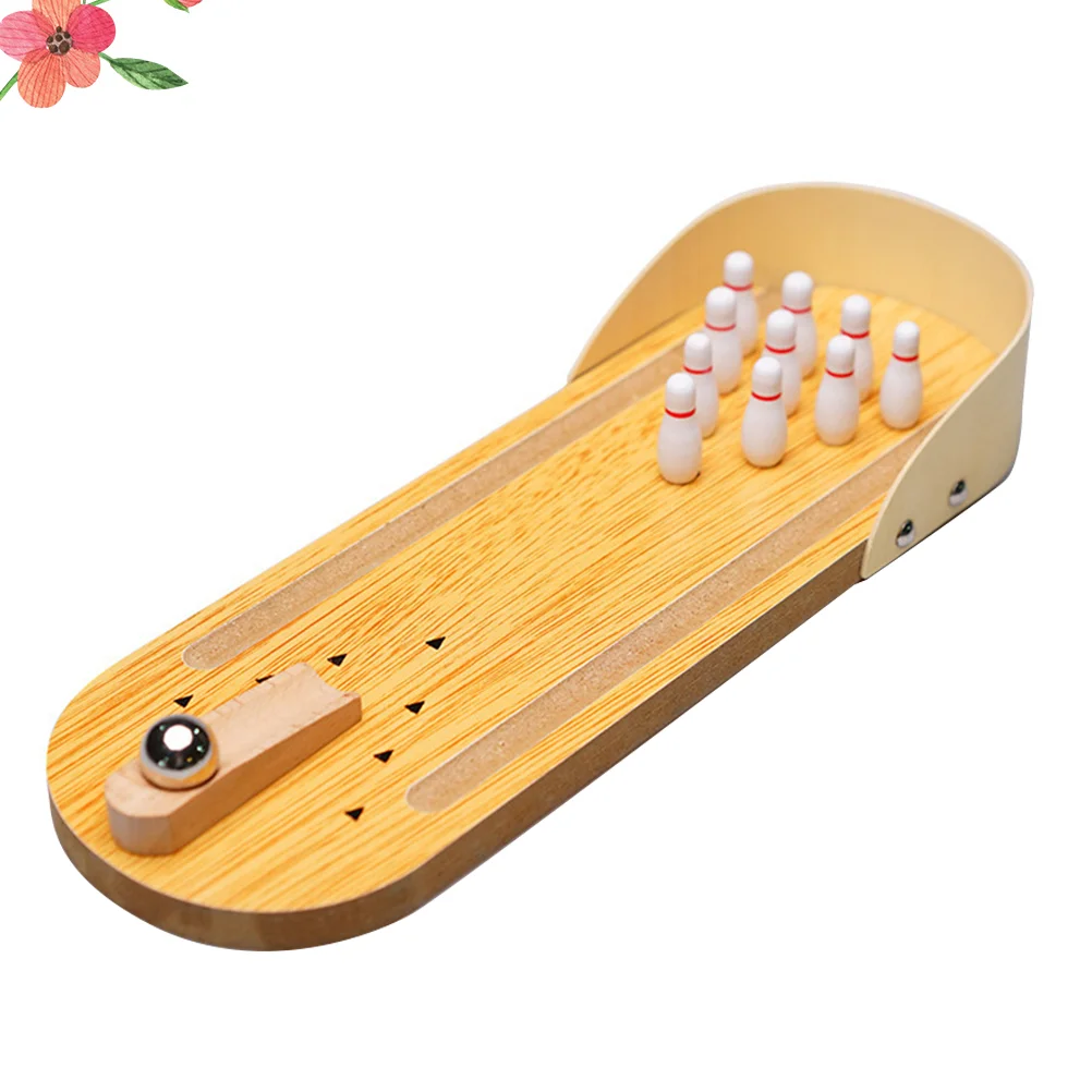 

Настольные игрушки, игра в боулинг, школьный пазл, Деревянный Мини-набор для боулинга, Бамбуковая Настольная мини-игрушка для боулинга для детей