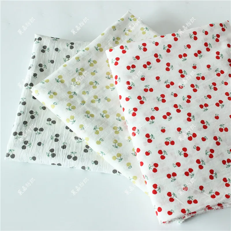 

Pure Cotton Plain Light Cotton Washable Cotton Crepe Printed Small Floral Fabric Shirt Diy Handmade Clothes