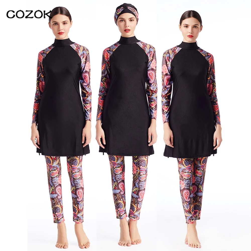 

Muslim Swimwear Bathing Suit Muslim Swimming Women Modest Coverage Hijab Plus Size Beach Swimsuit for Arabian Burkinis