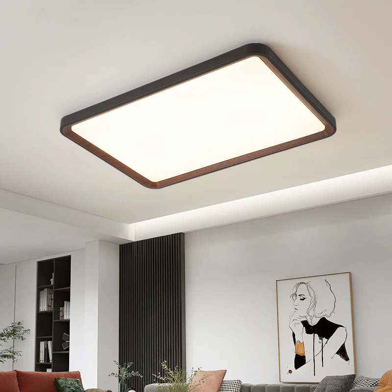 

Classical Led Ceiling Lights Walnut Wood Decoration For Living Room Bedroom Kitchen Dining Table Home Fixture Indoor Lighting