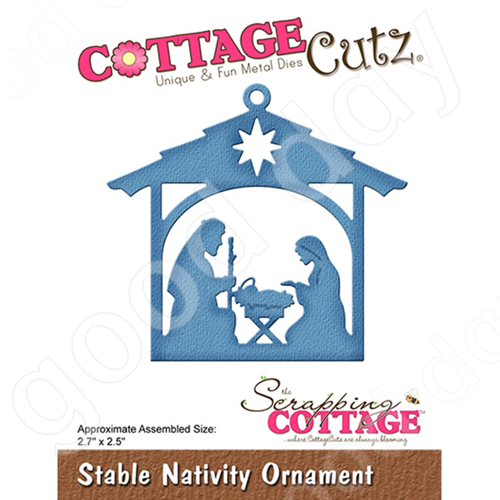 

2022 New Stable Nativity Ornament Metal Cutting Dies Scrapbook Diary Decoration Embossing Template Diy Greeting Card Handmade